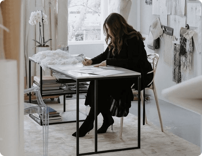 Fashion designer working in studio