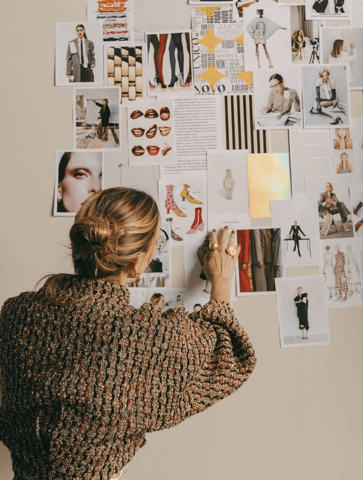 Fashion stylist at mood board