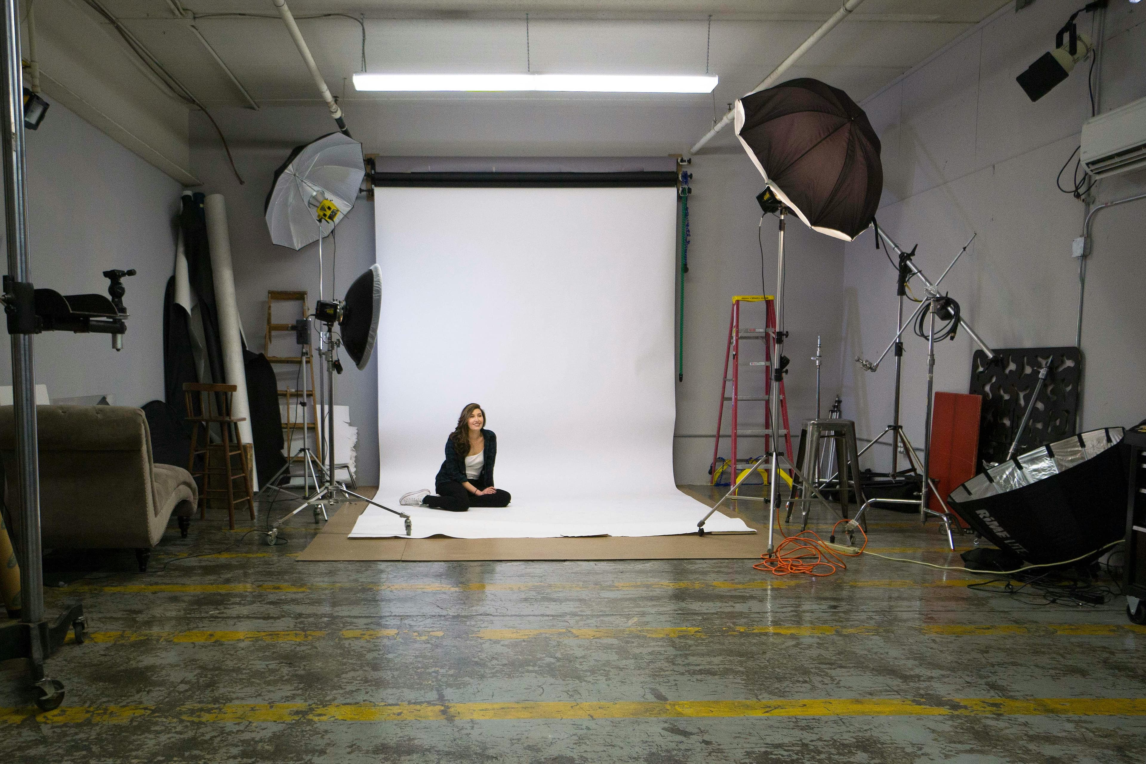 Dark studio environment for call to action